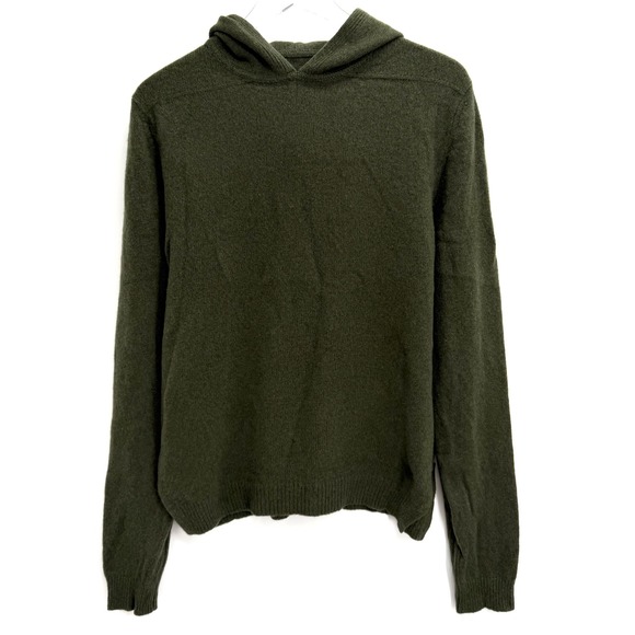 Rick Owens Sweaters - Rick Owens Gethsemane Cashmere Wool Sweater Womens XL Hoodie Green